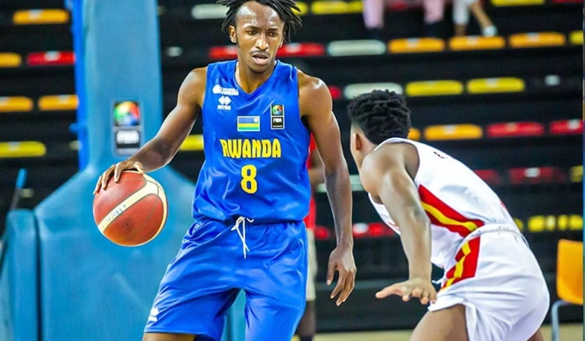 Star point guard Jean Jacques Wilson Nshobozwabyosenumukiza with the ball during a past game against Angola.