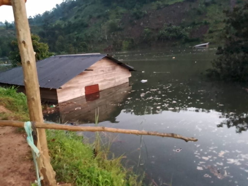 A view of a flooded residential area nearby Rusizi river due to landslides that blocked the flow of the river in 2023. Courtesy