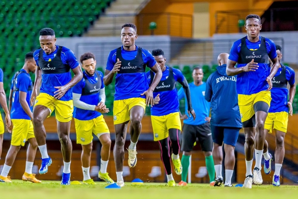 Rwanda National team players during  a training session  in Abidjan, Cote d’Ivoire, ahead of World Cup 2026 qualifier against Benin on Wednesday. Courtesy