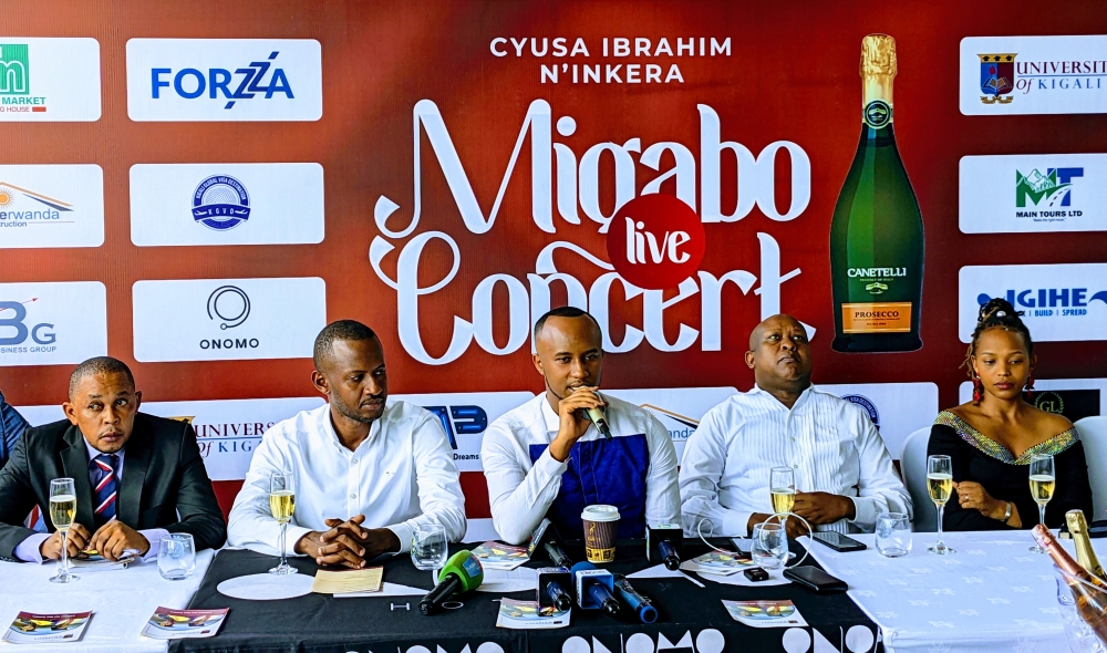 Culture musician Ibrahim Cyusa addresses journalists ahead of his concert. Cyusa  will lead the &#039;Migabo live Concert’ stage.  Photo by Frank Ntarindwa