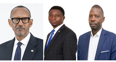 Paul Kagame, Frank Habineza and Philippe Mpayimana, the three presidential candidates that submitted all required documents for their candidatures.