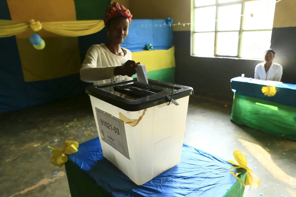 A voter casts her ballot during a previous election. 