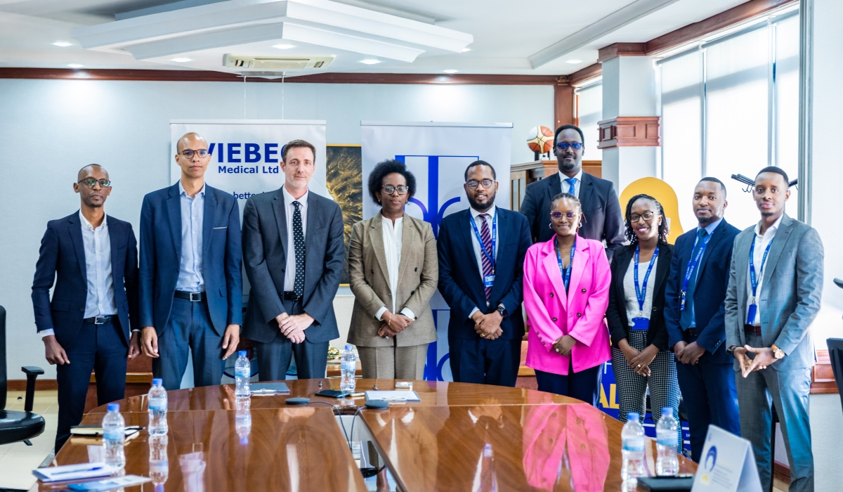 Bank of Kigali and VIEBEG Medical Ltd officials pose for a group photo after signing the partnership agreement on June 6. Photos by Craish Bahizi