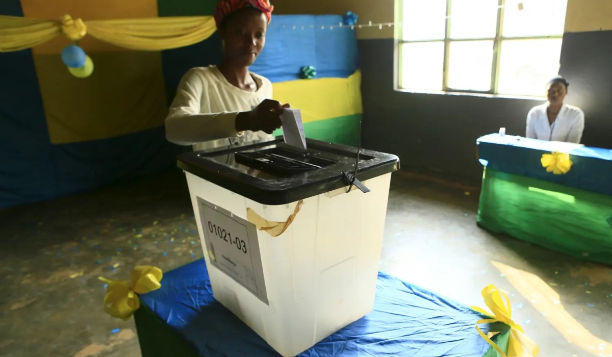 A voter casts her ballot during a previous election. 