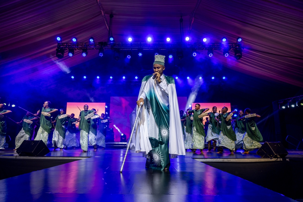 Culture musician Ibrahim Cyusa lived up to revelers&#039; expectations with a mesmerising performance during Saturday night&#039;s &#039;Migabo live Concert&#039; at Kigali  Conference and Exhibition Village-Photos by Olivier Mugwiza