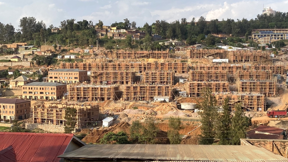 A landscape view of the ongoing construction project of revamping and upgrading Cyahafi residential area that was previously reported to be a high risk zone in Nyarugenge District in Kigali.. Courtesy