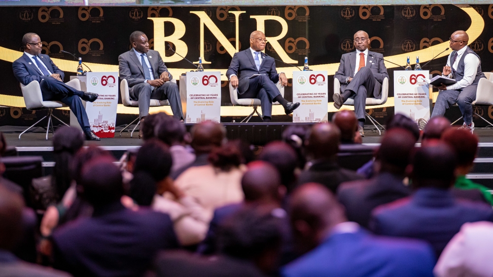 Experts discuss in a session titled “Building Resilience Financial Stability in a Changing Landscape” during the National Bank of Rwanda’s 60 years celebration, marked on June 7. Dan Gatsinzi