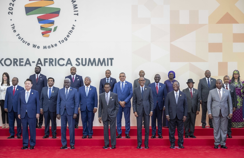 African Heads of State during  the Korea-Africa Summit  in Seoul, South Korea, on June 3,  2024.
