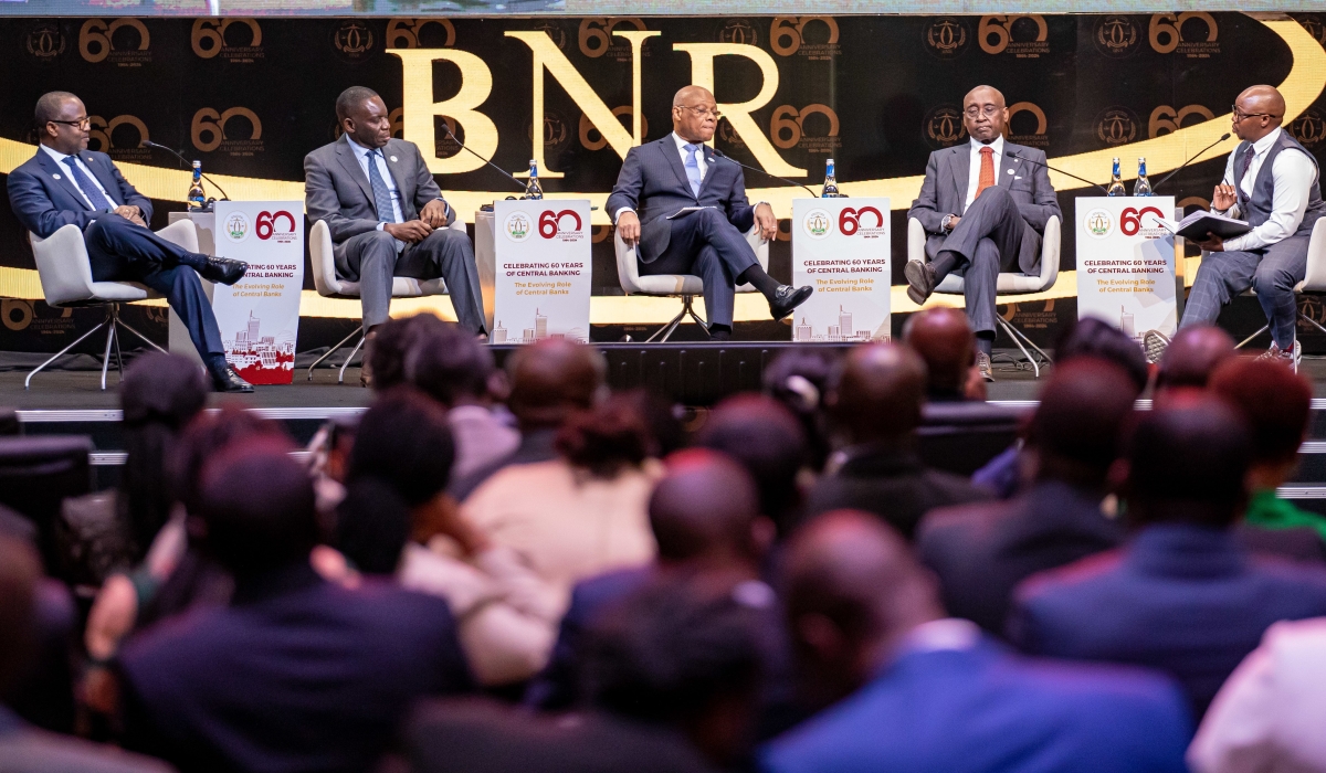 Experts discuss in a session titled “Building Resilience Financial Stability in a Changing Landscape” during the National Bank of Rwanda’s 60 years celebration, marked on June 7. Dan Gatsinzi