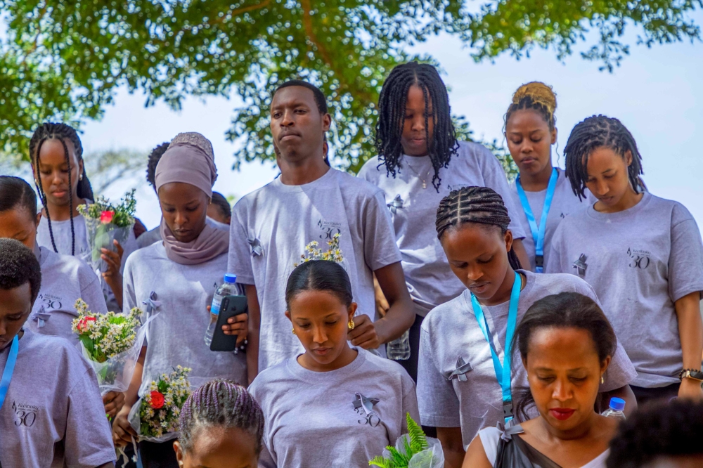 Mourners at Nyanza-Kicukiro Genocide Memorial