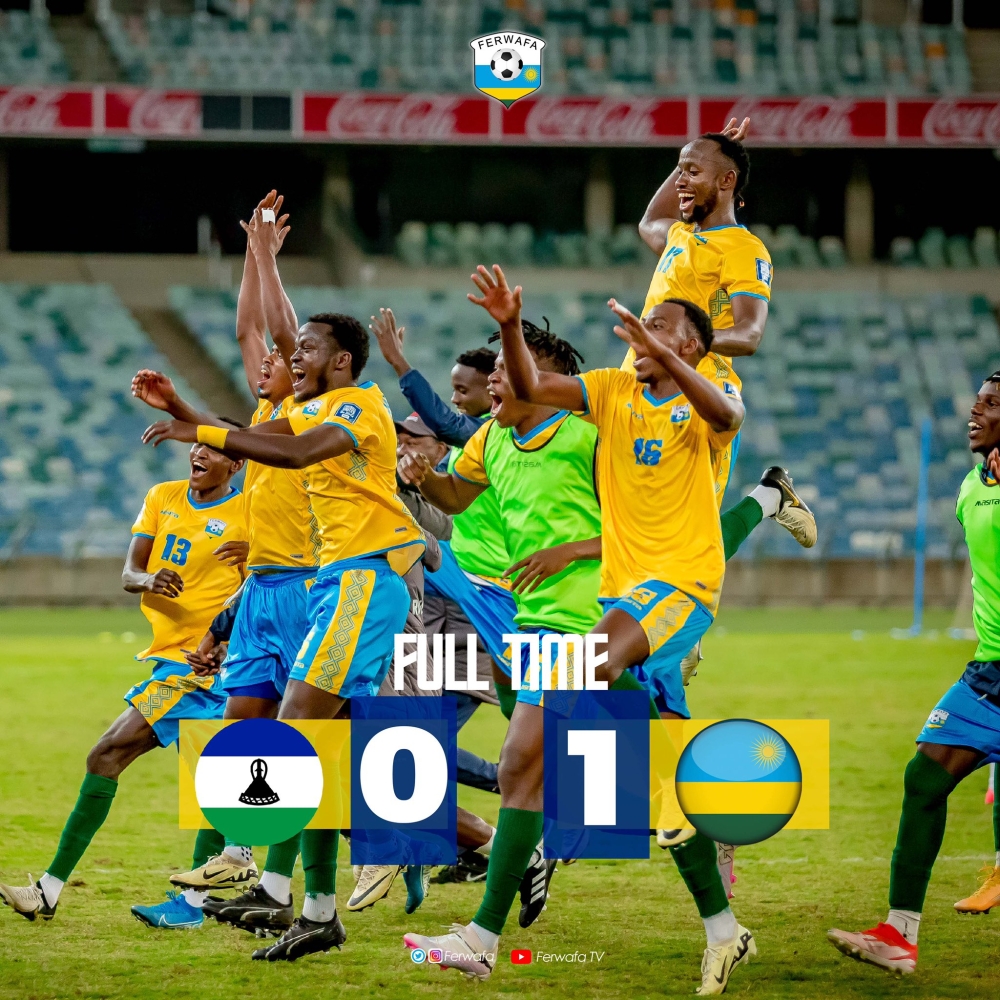 A celebration as Rwanda beat Lesotho 1-0 in Durban, South Africa