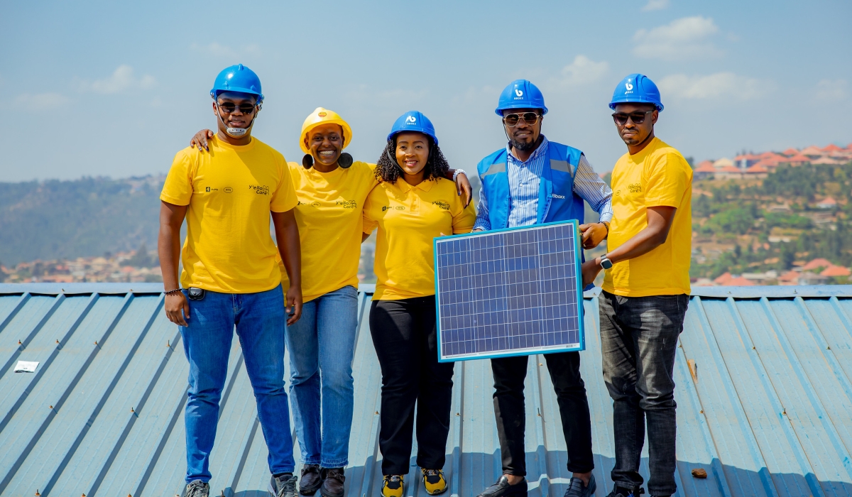 MTN Rwanda staff in partnership with Bboxx Rwanda, installed solar panels and television screens at Groupe Scolaire Agateko in Jali Sector, Gasabo District on June 13. Craish Bahizi