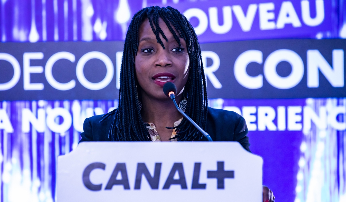 Sophie TCHATCHOUA, the Managing Director  of Canal+ Rwanda. Craish Bahizi