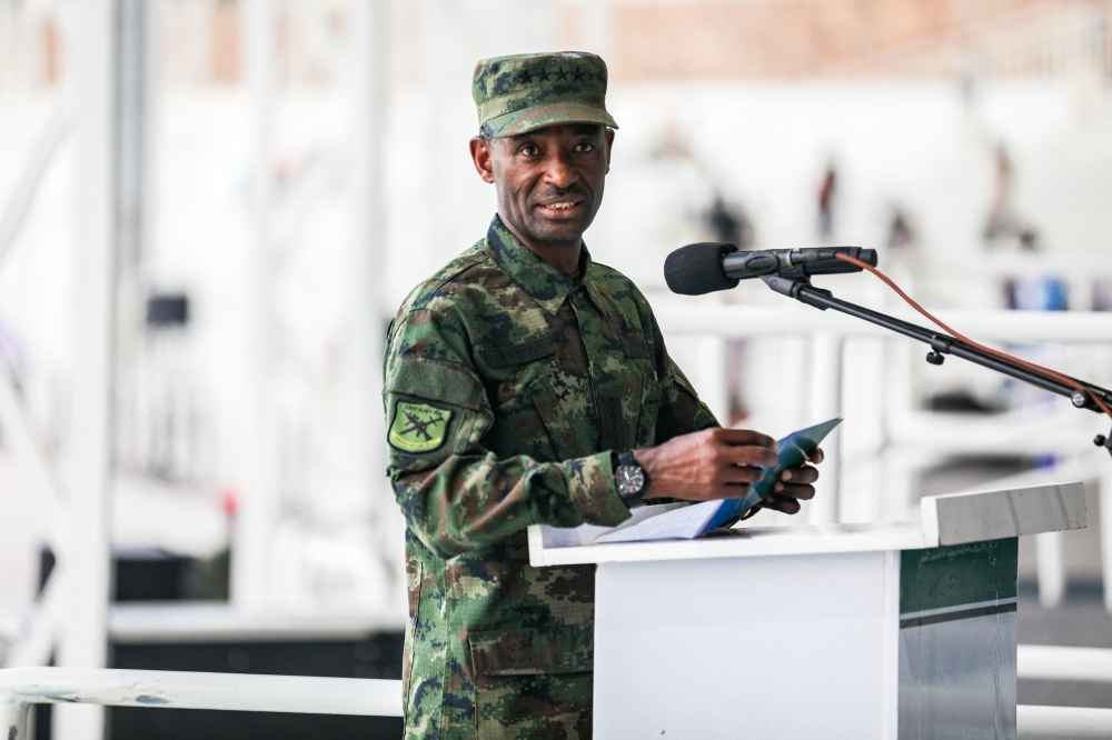  Rwanda Defence Force Chief of Defence Staff Gen Mubarakh Muganga delivers his remarks during the awarding ceremony