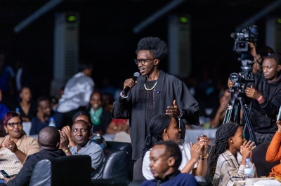 Rwandan Junior Rumaga during his performance in 2023. Craish Bahizi