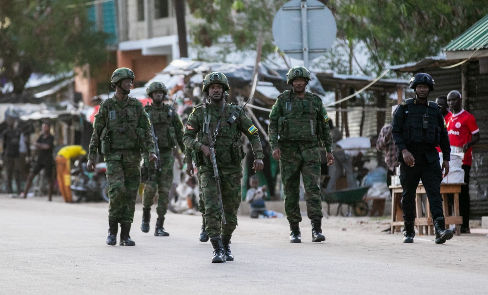 Rwanda Security Forces on duty in Cabo Delgado. The European Union  is considering providing up to €40 million in support to anti-terrorism operations by Rwandan Security Forces (RSF) in Mozambique. Mugwiza