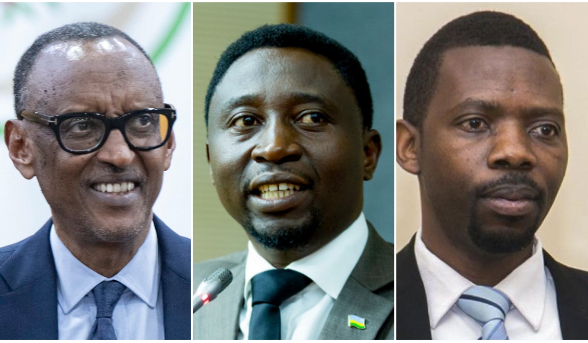L-R: Paul Kagame, Frank Habineza, and Phillipe Mpayimana.