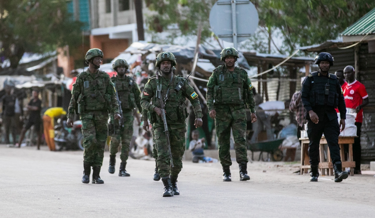 Rwanda Security Forces on duty in Cabo Delgado. The European Union  is considering providing up to €40 million in support to anti-terrorism operations by Rwandan Security Forces (RSF) in Mozambique. Mugwiza