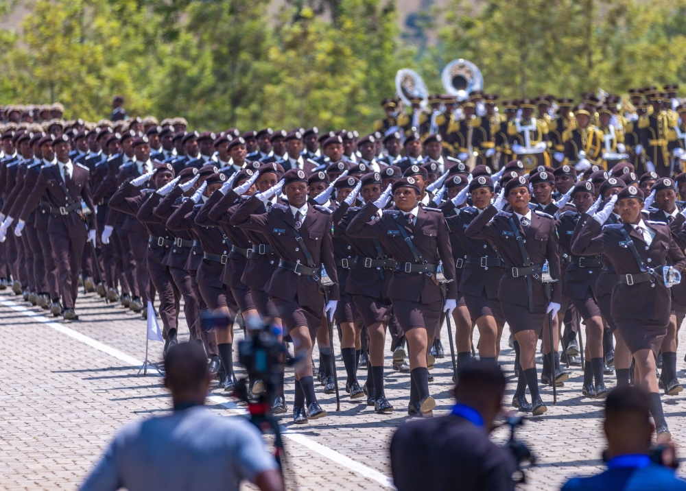 Junior Officer Cadets from the Rwanda Correctional Service during a parade at the graduation ceremony on Tuesday, June 18. Courtesy