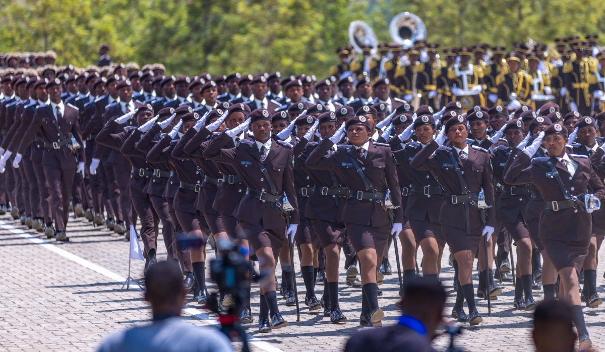 Junior Officer Cadets from the Rwanda Correctional Service during a parade at the graduation ceremony on Tuesday, June 18. Courtesy