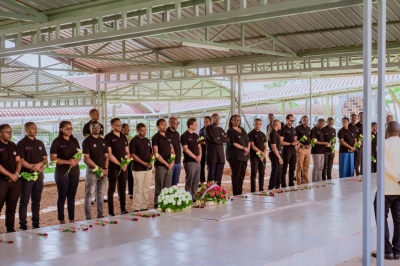BDO East Africa (Rwanda) staff members observe a moment of silence to pay tribute to victims of the 1994 Genocide against the Tutsi at the Nyanza Genocide Memorial on Tuesday, June 18.[29]
