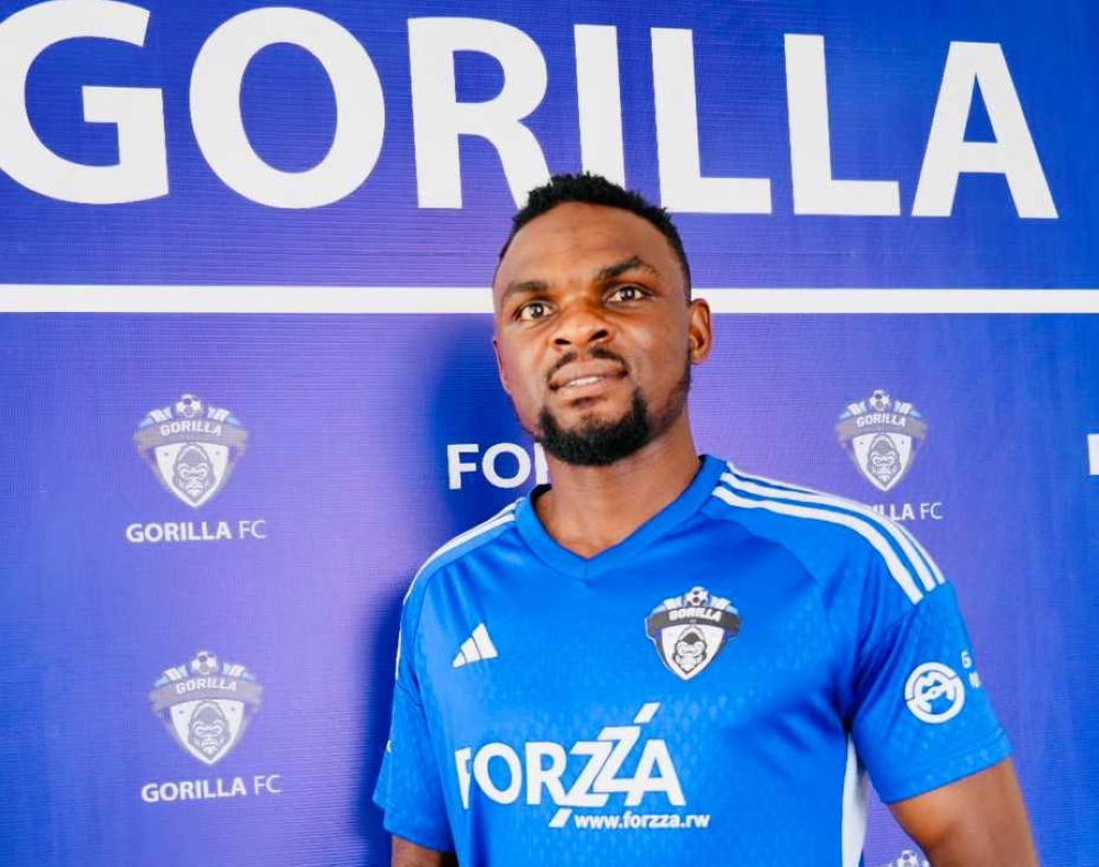 Shot stopper Gad Muhawenayo after signing for Gorilla FC.