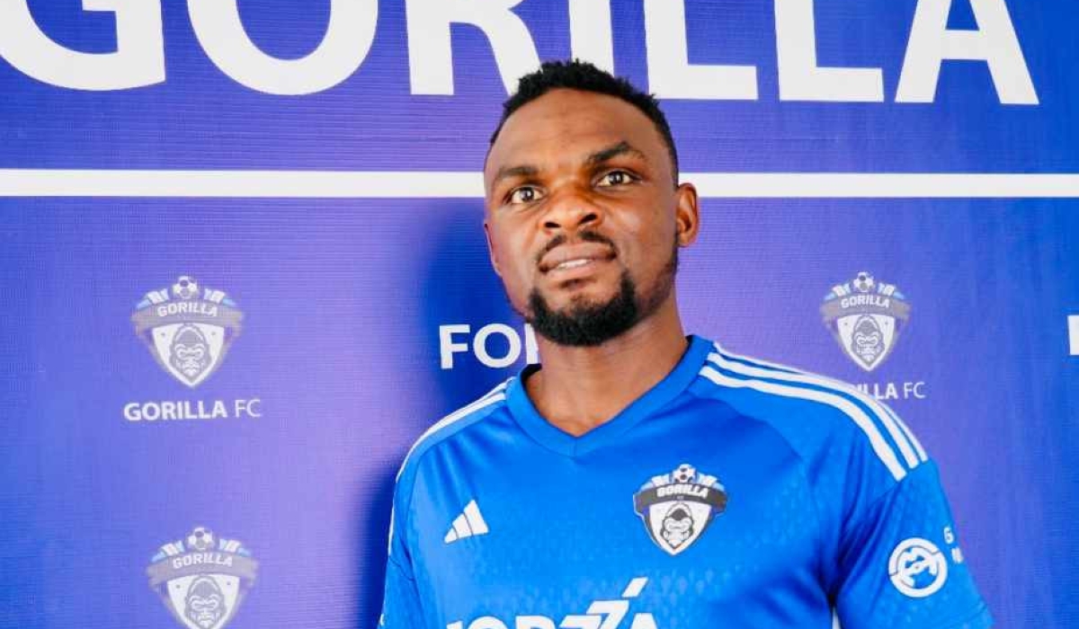 Shot stopper Gad Muhawenayo after signing for Gorilla FC.