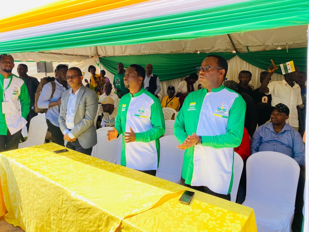 Frank Habineza, the chairperson of the Democratic Green Party of Rwanda launched his presidential electoral campaign in Jabana Sector, Gasabo District , on Saturday, June 22. Photos by Aurore Teta