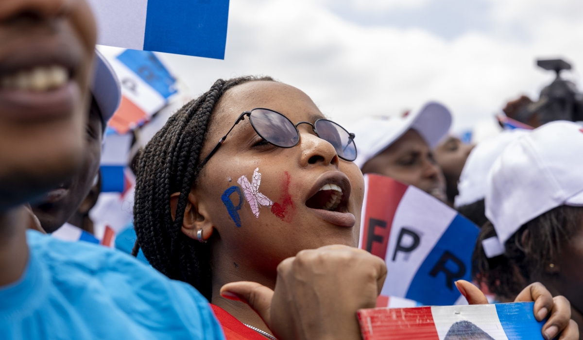 One of  thousands of residents during the launch of the RPF Inkotanyi&#039;s presidential campaign in Busogo, Musanze District, on Saturday, June 22. Photo by Olivier Mugwiza
