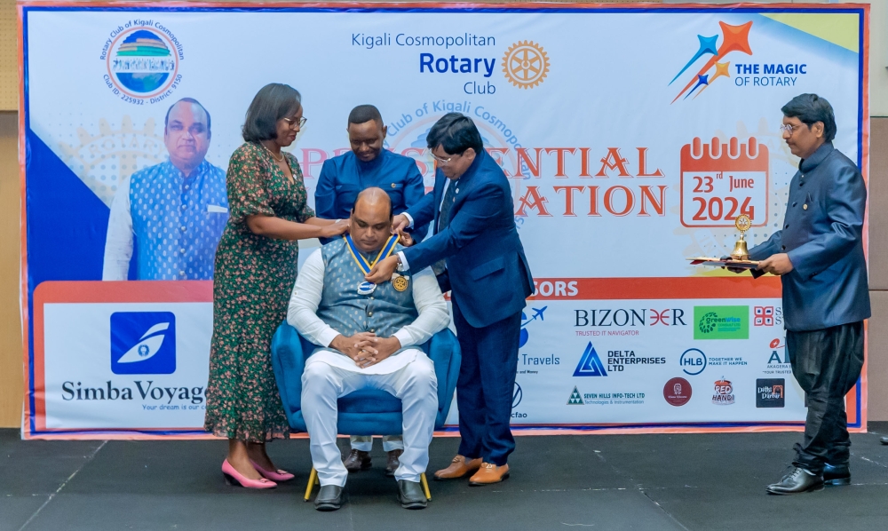 The Rotary Club of Kigali Cosmopolitan (RCKC) appointed Srinath Vardhieni as their new president for the 2024-2025 term on Sunday, June 23. Courtesy