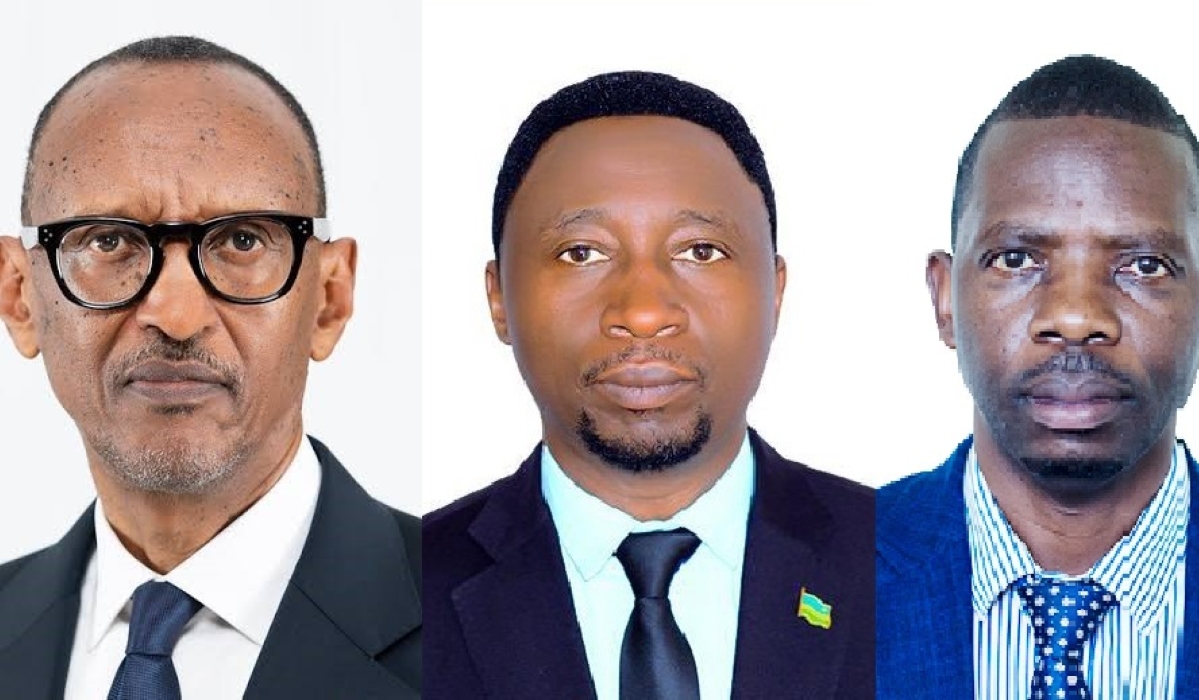Paul Kagame, Frank Habineza and Philippe Mpayimana, the three presidential candidates for the July Presidential elections. Courtesy