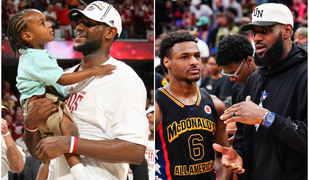LeBron and Bronny James become the first father and son duo to be in the NBA at the same time. They are now teammates at the Los Angeles Lakers-courtesy