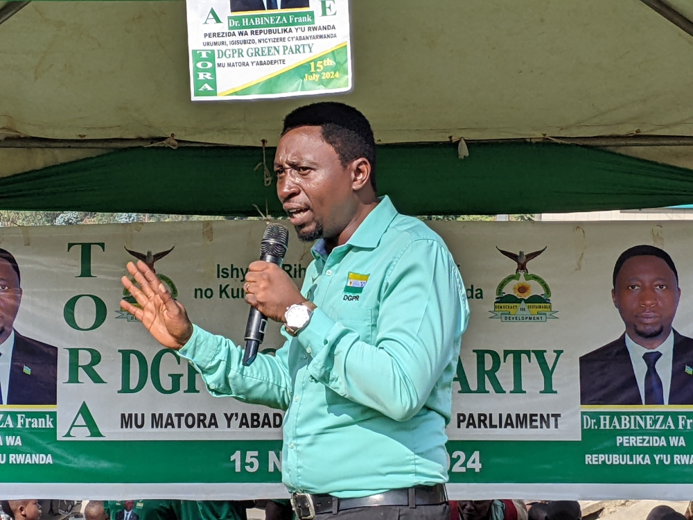 Green Party&#039;s presidential candidate Frank Habineza predged to increase internet connectivity to scale up the use of technology in various sectors notably agriculture and security.