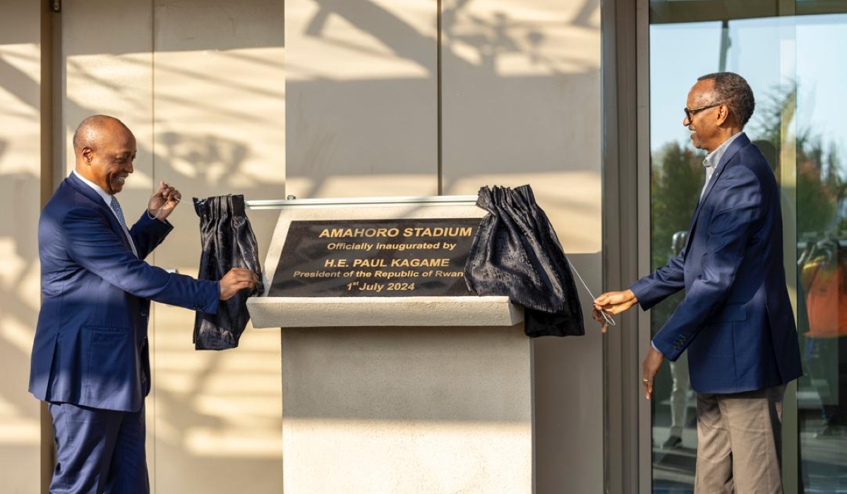 President Paul Kagame and CAF President Patrice Motsepe officially open the newly revamped Amahoro stadium on Monday, July 1. All photos by Olivier Mugwiza