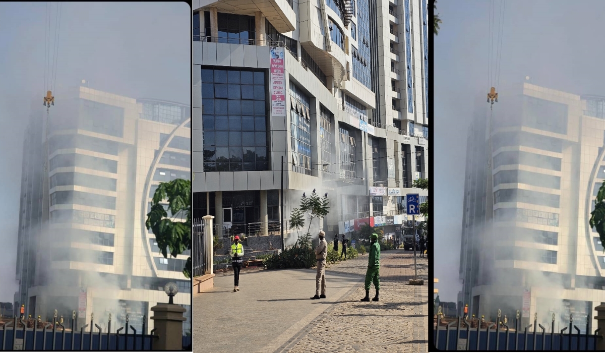 All people were evacuated safely after a fire incident happened at Makuza Peace Place in Kigali’s Central Business District on Wednesday, July 3.
