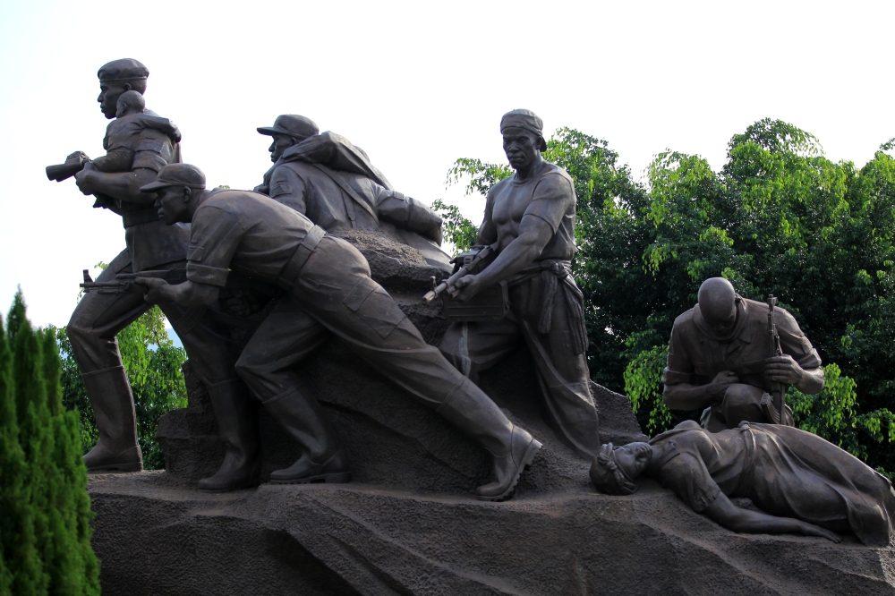 A monument depicting RPA soldiers during the Liberation struggle in Rwanda. Photo by Sam Ngendahimana