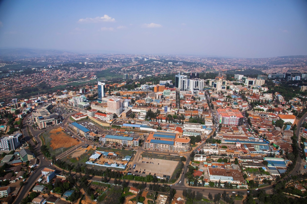 An aerial view of Kigali Business District in Nyarugenge District, after 30 years of the Liberation of Rwanda. The celebrations mark the triumph of the RPF-Inkotanyi and its armed wing RPA over the genocidal regime that orchestrated and executed the 1994 Genocide against the Tutsi. File 