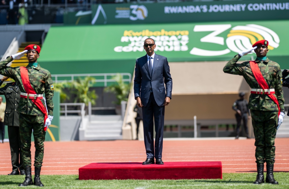 President Paul Kagame joined thousands of Rwandans and friends of Rwanda gathered at the newly renovated ultramodern 45,000 seater Amahoro stadium to mark 30 years of Liberation. Photo by Village Urugwiro