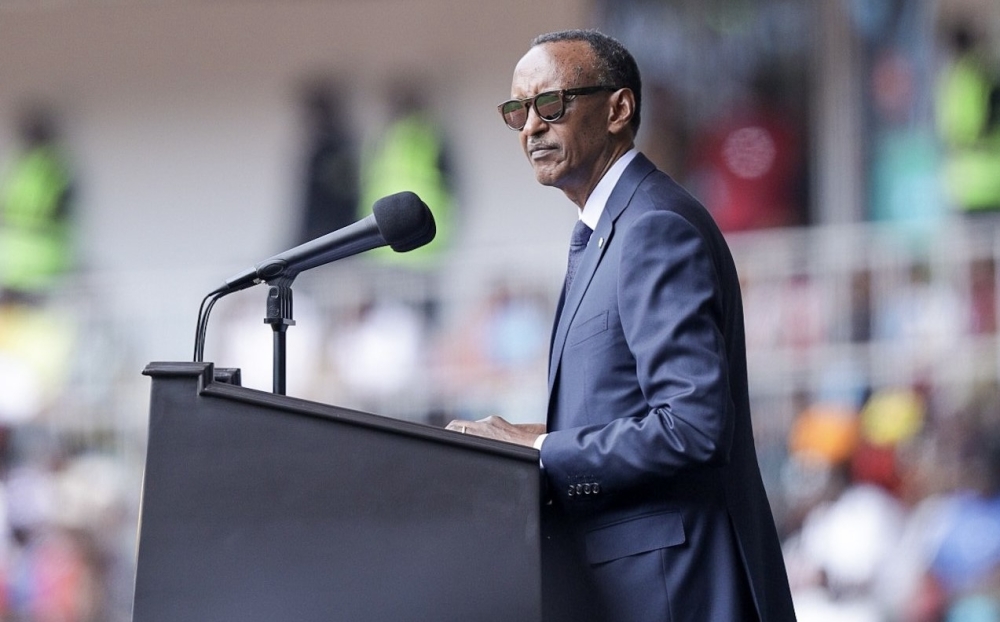 President Paul Kagame addresses thousands of Rwandans and friends of Rwanda during the celebration of 30 years of Liberation. Photo by Dan Gatsinzi