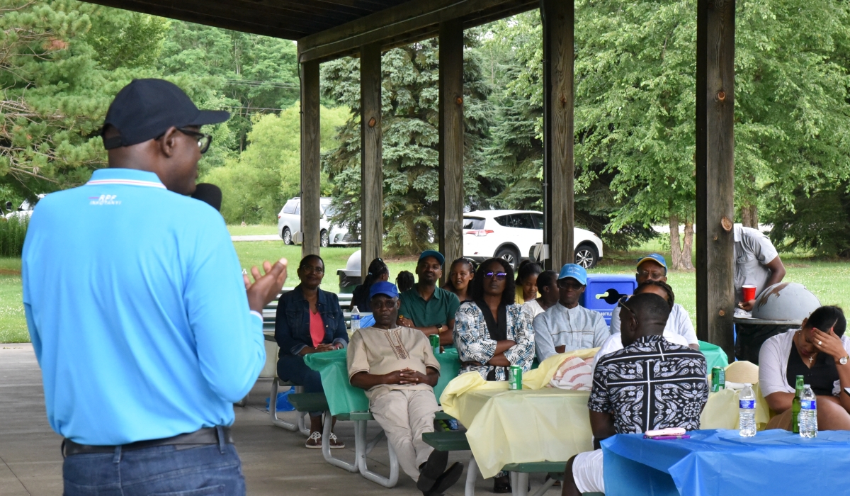 Gaetan Gatete, US Rwanda Diaspora President back in 2016, addressing the participants during the cerebration of the Liberation Day.