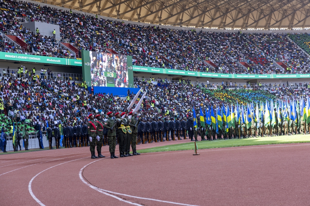 Thousands of people during the celebration of the liberation Day at Amahoro stadium, on July 4. Photo by Olivier Mugwiza