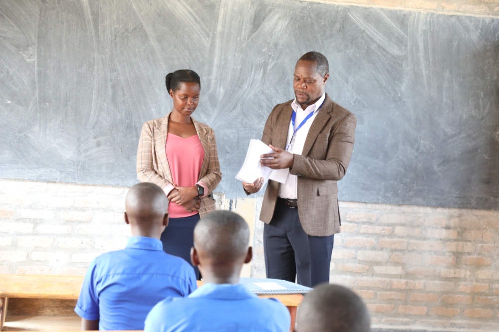 The National Examination and School Inspection Authority (NESA) General Director Bahati during the launch of Primary school exams on Monday, July 8. Courtesy