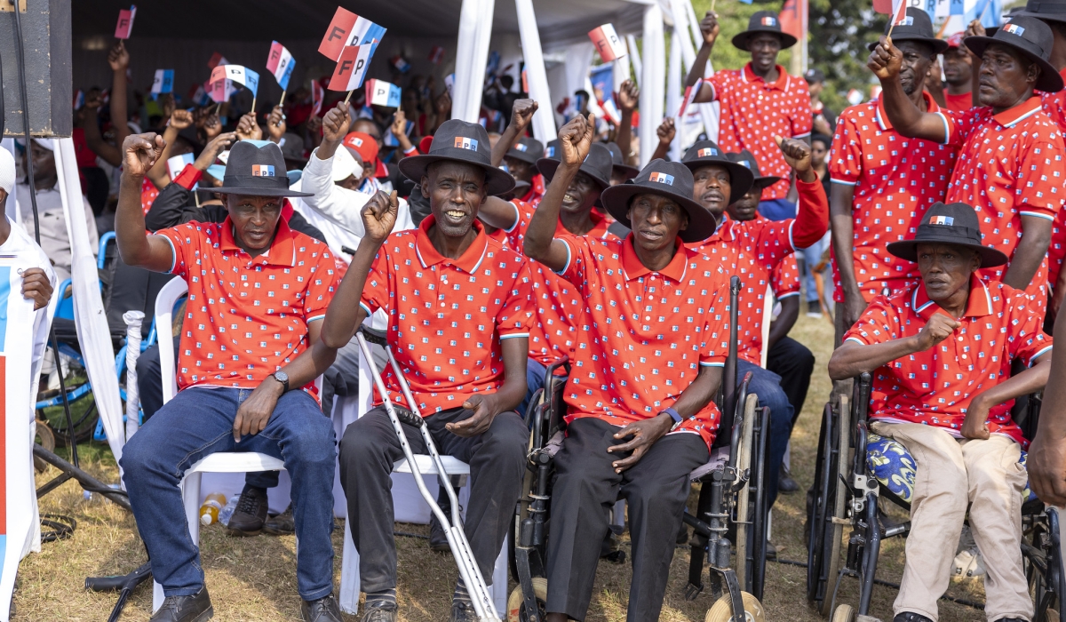 Some people with disabilities during RPF Inkotanyi campaign in Nyagatare on July 7, 2024. Photo by Olivier Mugwiza 