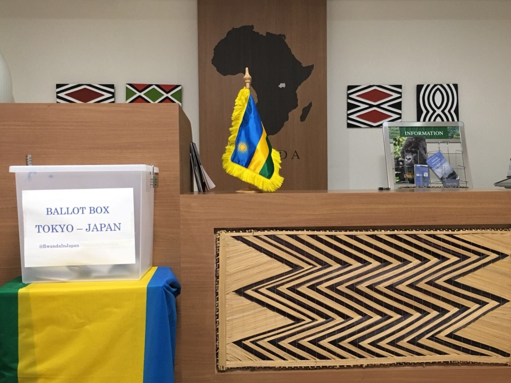 A voting room in Japan during the parliamentary elections in 2018. NEC has set up 160 polling stations in various countries to facilitate voting for Rwandans who will cast their votes. File