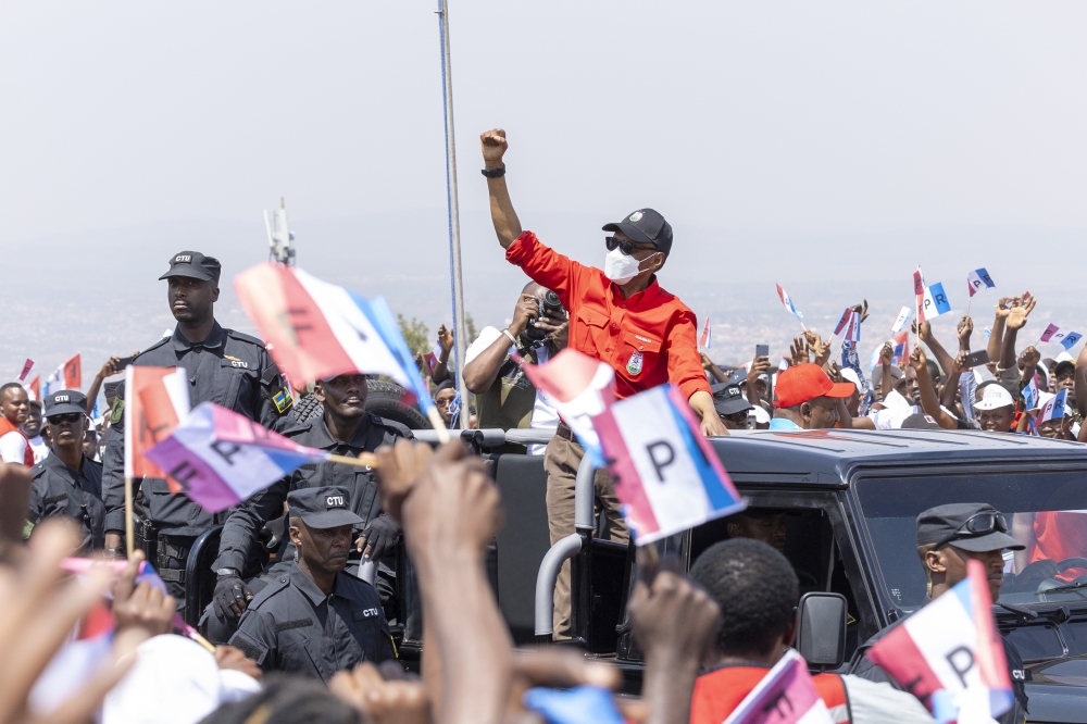 President Paul Kagame, the RPF Chairman and flagbearer campaigning in Gasabo District on July 12 Photos by Oliver Mugwiza