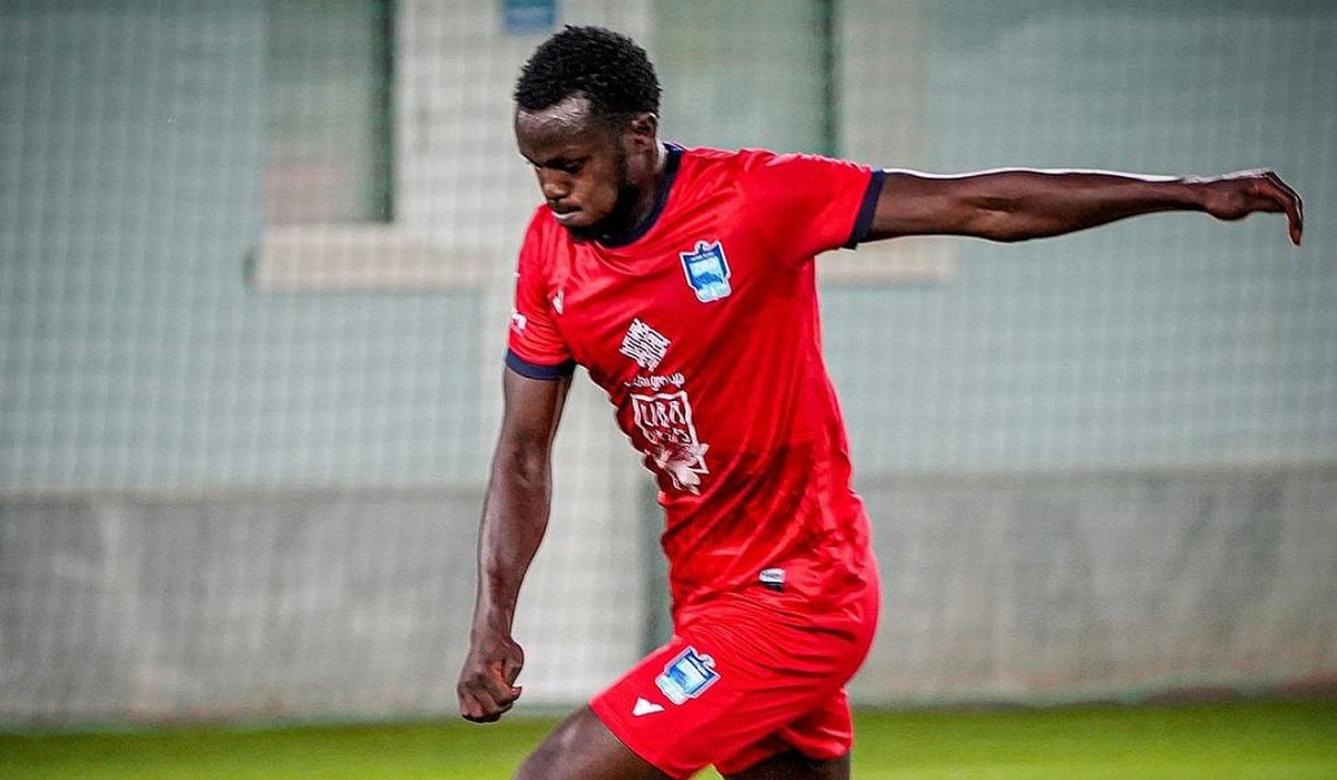 Defender Ange Mutsinzi during a match between the Clube Zira FK vs Moldovan.