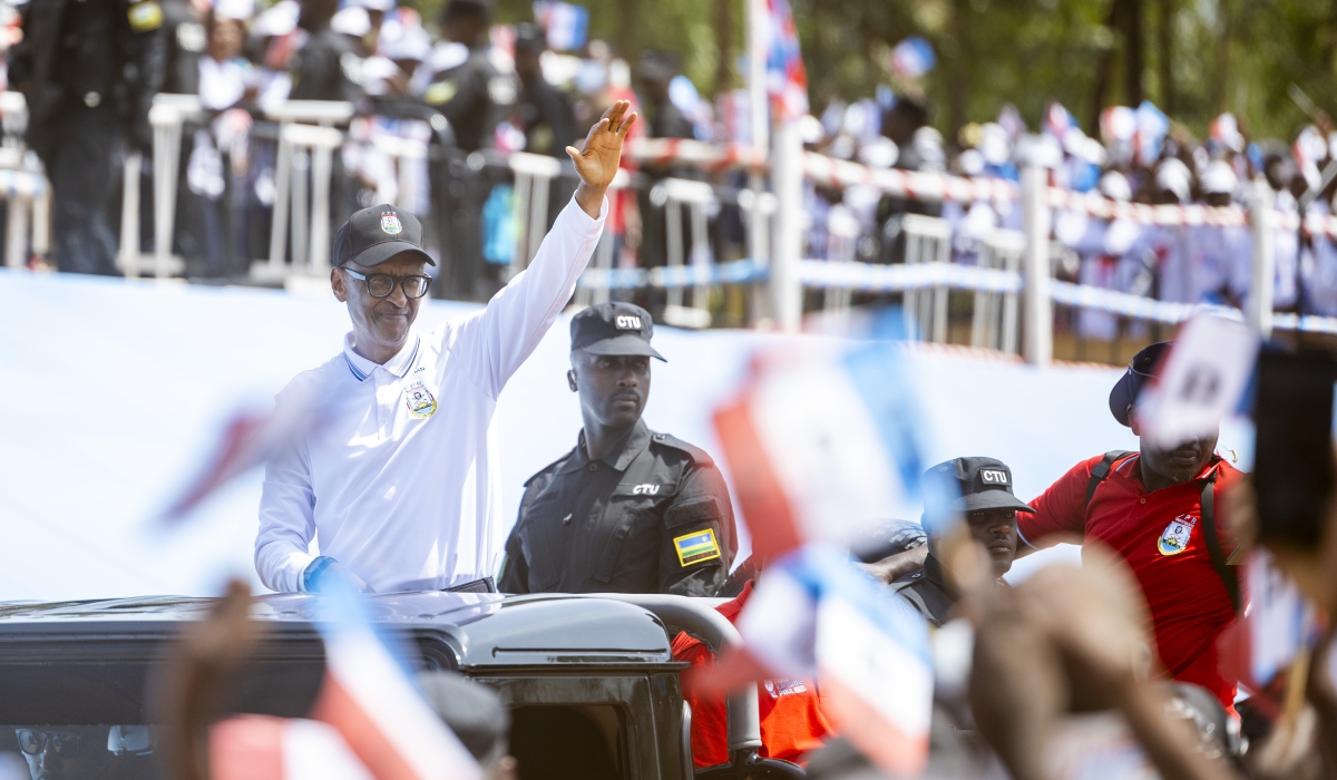 RPF-Inkotanyi presidential candidate Paul Kagame during the campaign in Nyamasheke District on June 29 Photo by Olivier Mugwiza  