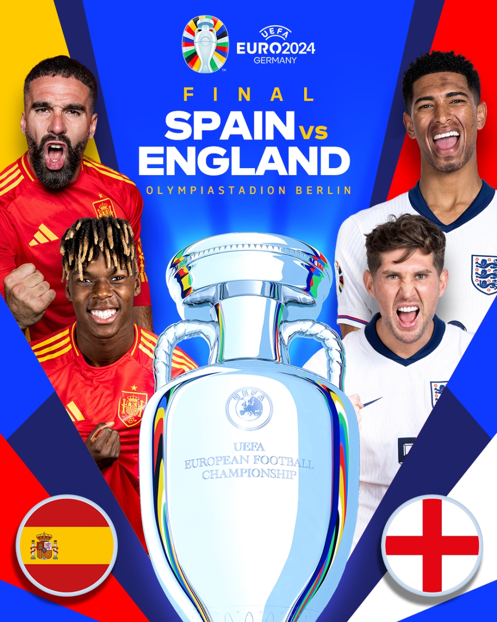 Spain face England in the EURO 2024 final at Olympiastadion, Berlin, on Sunday, July 14-courtesy
