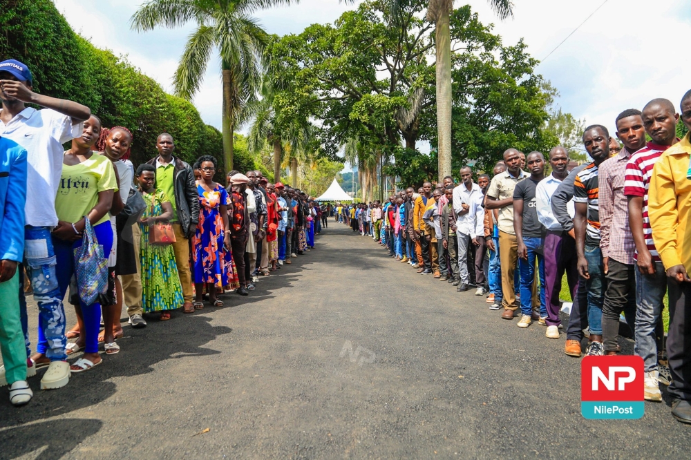 Rwandans queueing as they wait for casting their votes in Uganda duruing the presidential and parliamentary elections on Sunday, July 14. Photo by Francis Isano