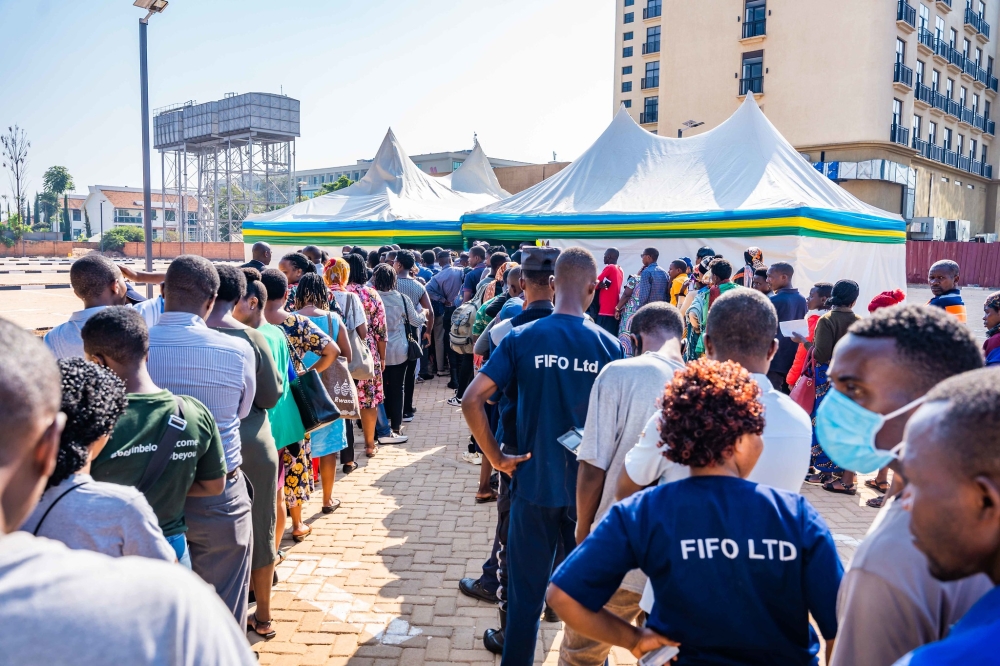 Patients, staff and caregivers at University Teaching Hospital of Kigali (CHUK) were facilitated to cast their vote at a polling site established opposite to the hospital. Craish Bahizi